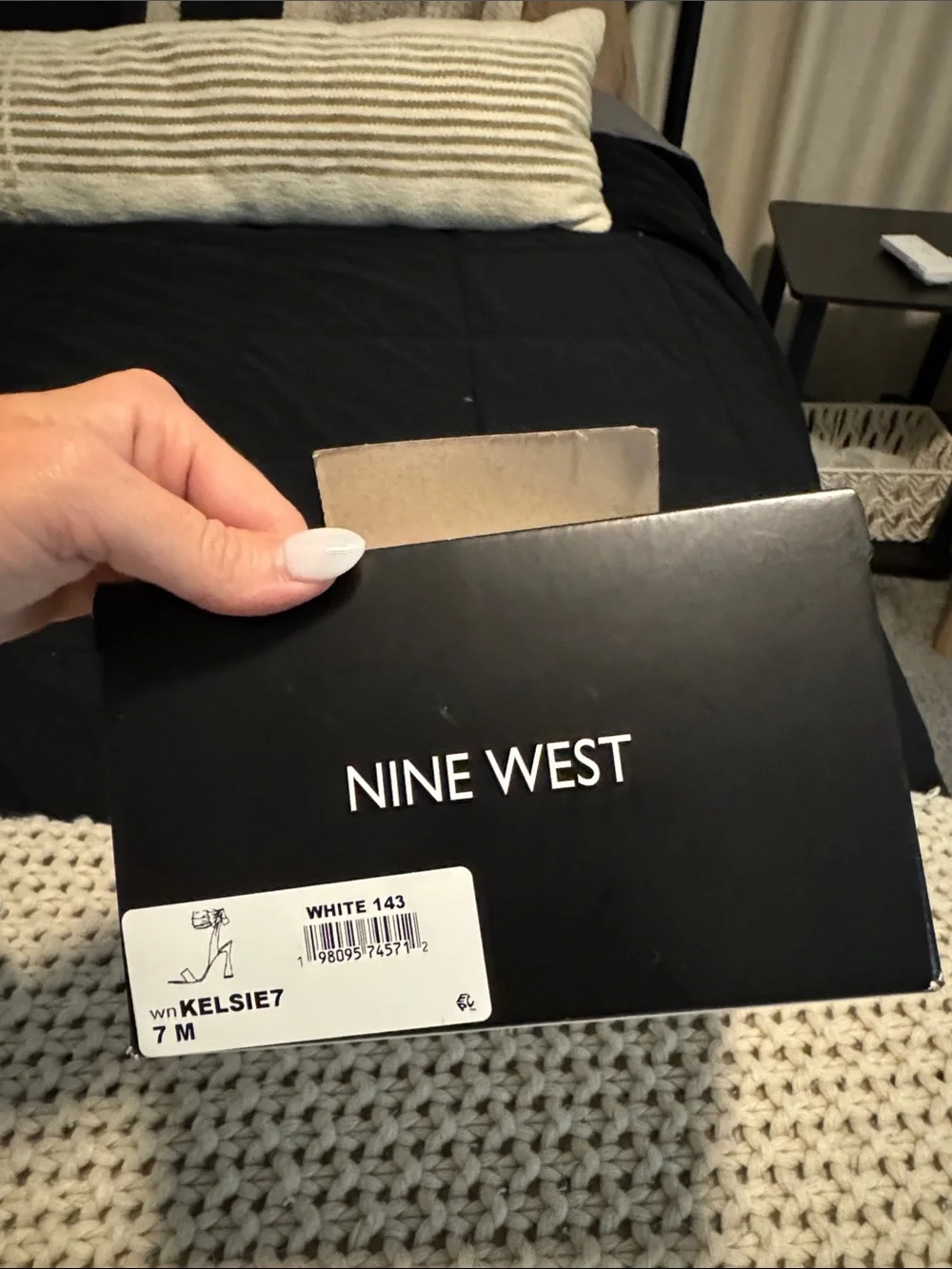 Nine West Ivory Satin Ankle-Tie Heels